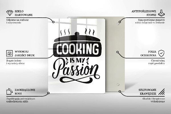 Üveg vágódeszka Cooking is my passion