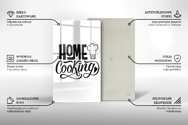 Üveg vágódeszka Home cooking