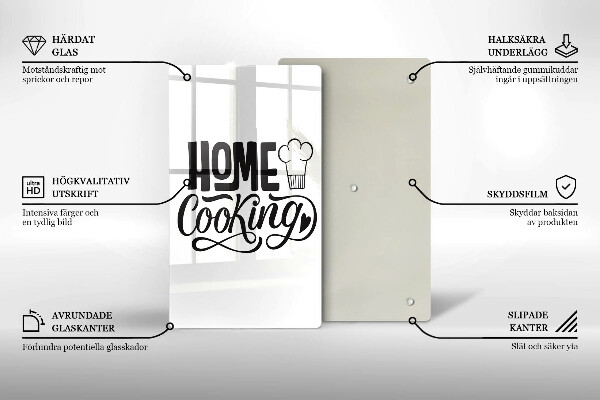 Üveg vágódeszka Home cooking