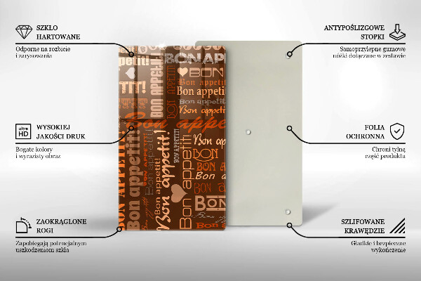 Üveg vágódeszka Bon appetit