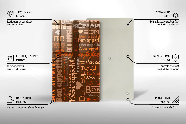 Üveg vágódeszka Bon appetit