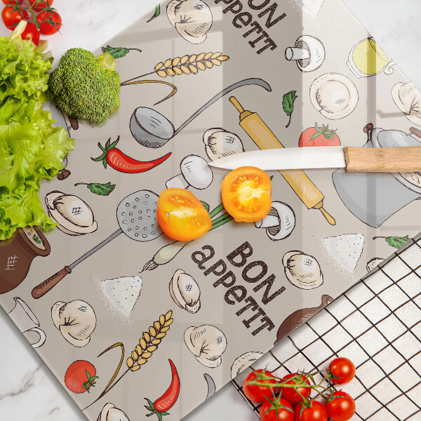 Üveg vágódeszka Konyha illusztráció