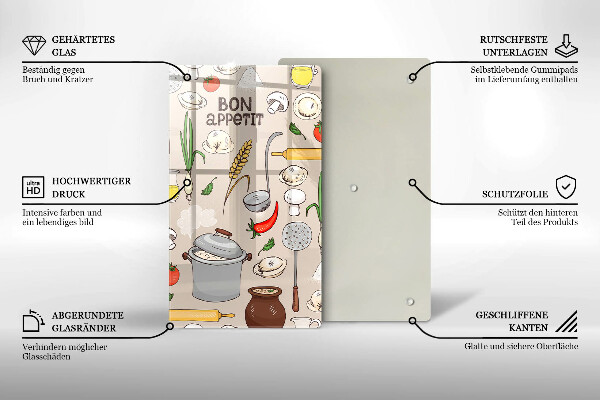 Üveg vágódeszka Konyha illusztráció