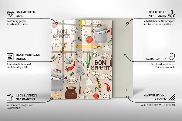 Üveg vágódeszka Konyha illusztráció