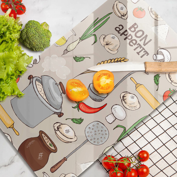 Üveg vágódeszka Konyha illusztráció
