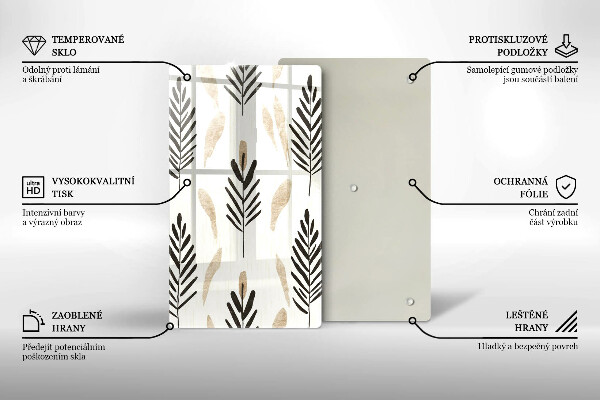 Üveg vágódeszka Boho növények