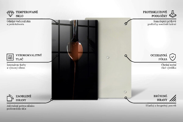 Üveg vágódeszka Egy kanál csokoládé