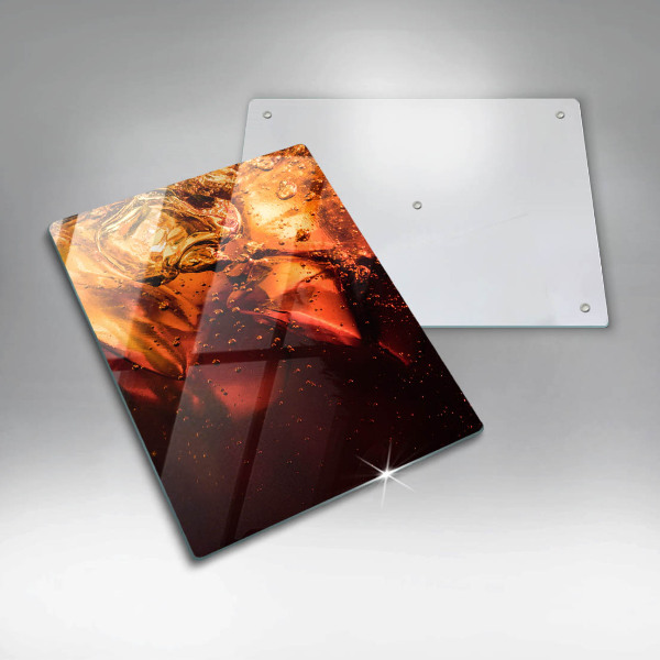 Üveg vágódeszka Cola ital jéggel