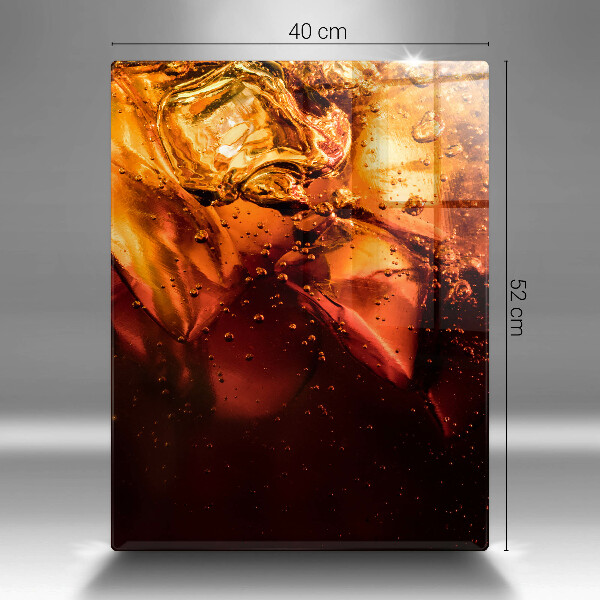 Üveg vágódeszka Cola ital jéggel