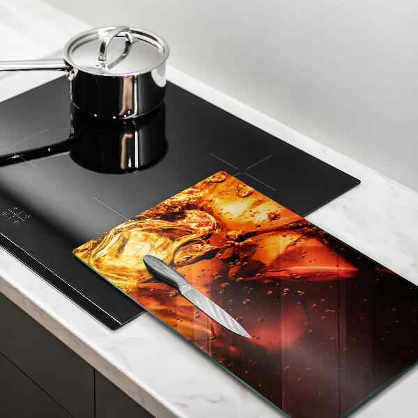 Üveg vágódeszka Cola ital jéggel