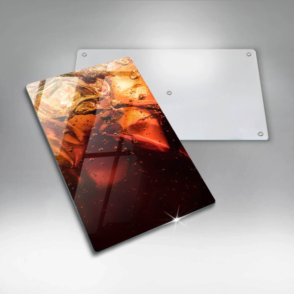 Üveg vágódeszka Cola ital jéggel