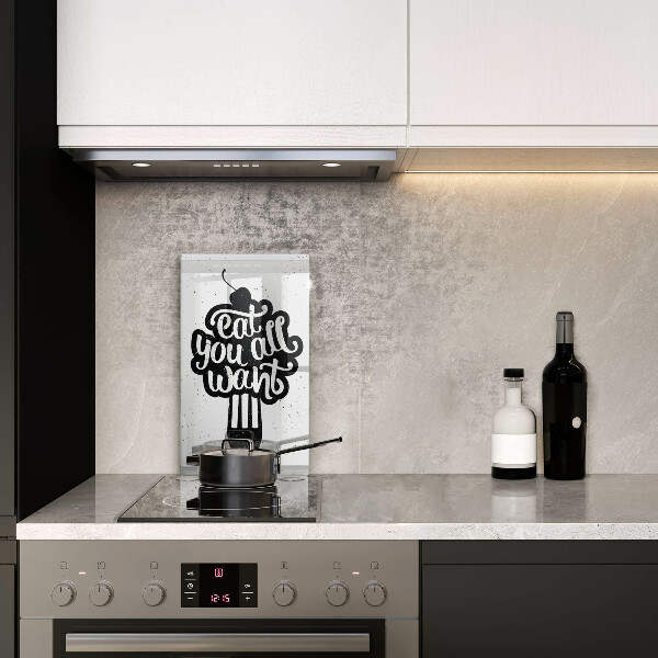 Üveg vágódeszka Eat all you want