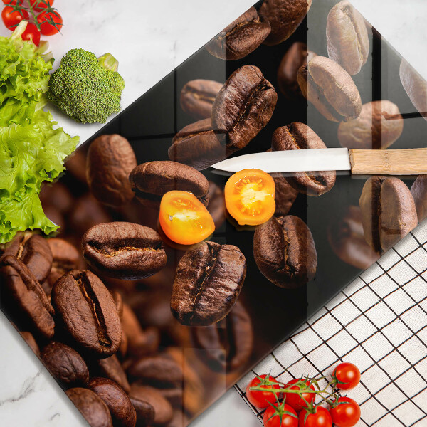 Üveg vágódeszka Barna szemes kávé