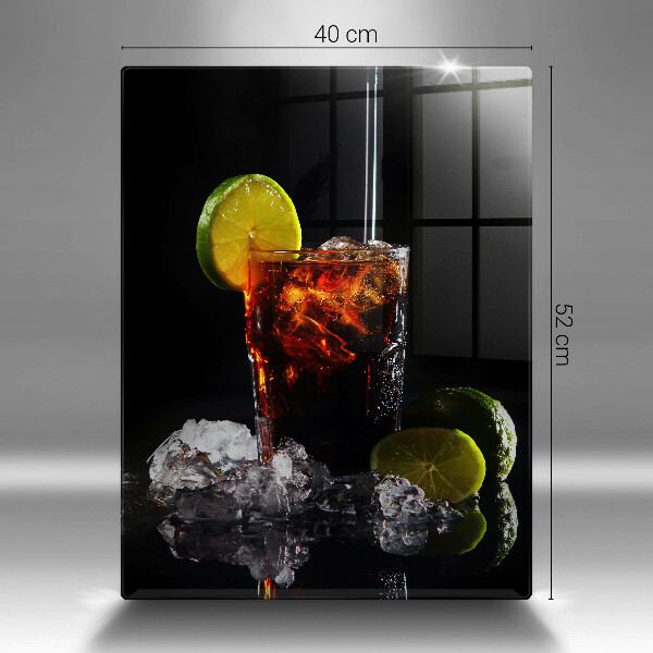 Üveg vágódeszka Földes ital jéggel