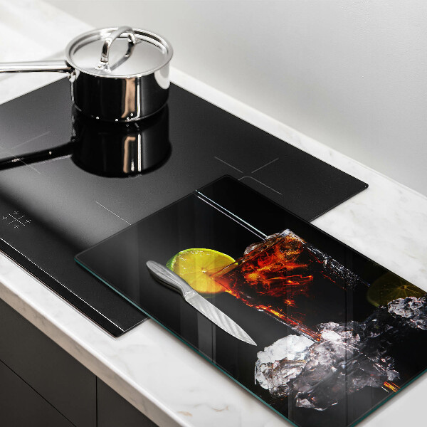 Üveg vágódeszka Földes ital jéggel