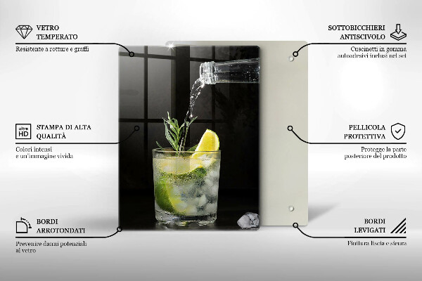 Üveg vágódeszka Egy pohár vizet