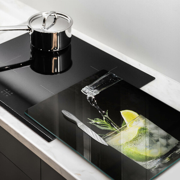 Üveg vágódeszka Egy pohár vizet