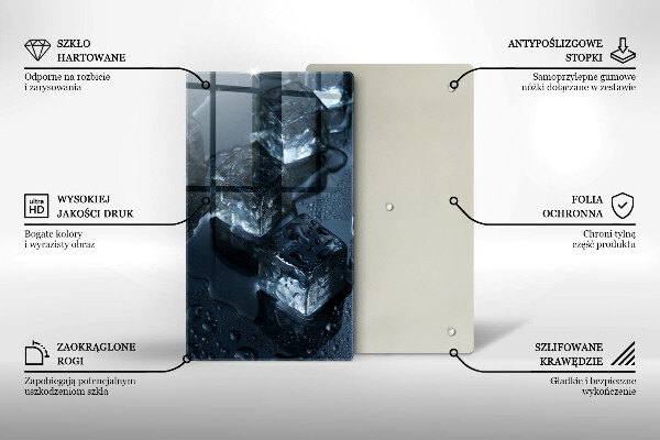 Üveg vágódeszka Hideg jégkockák