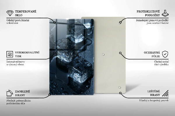 Üveg vágódeszka Hideg jégkockák