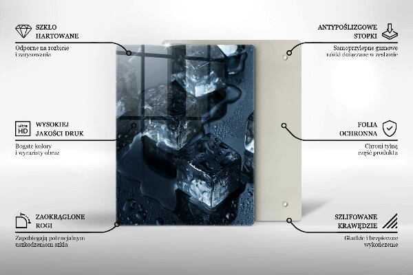 Üveg vágódeszka Hideg jégkockák