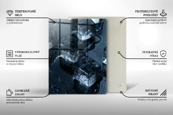 Üveg vágódeszka Hideg jégkockák