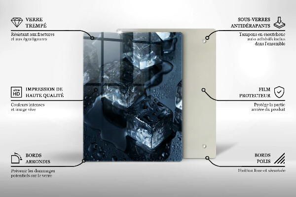 Üveg vágódeszka Hideg jégkockák