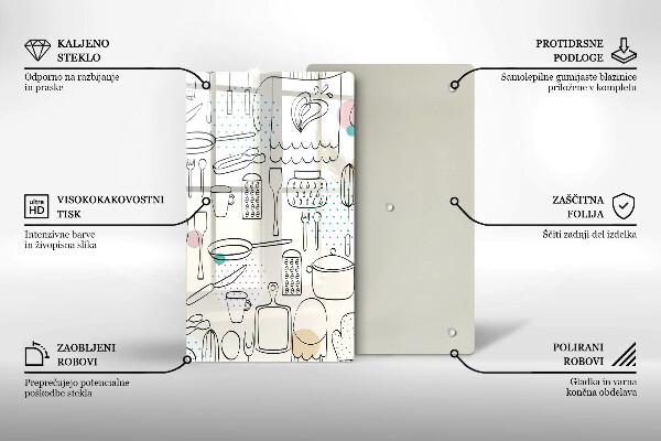 Üveg vágódeszka Konyhai kiegészítők