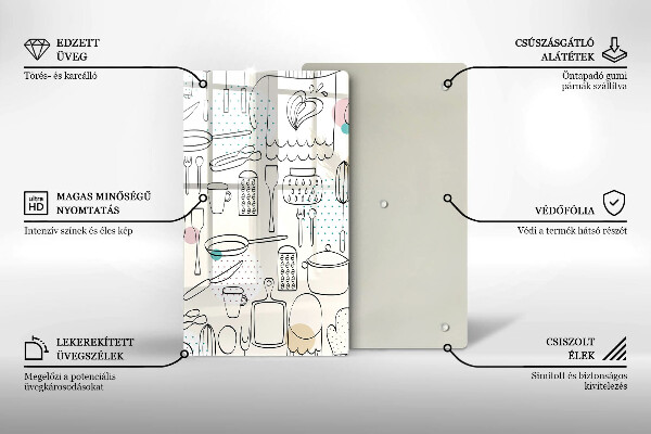 Üveg vágódeszka Konyhai kiegészítők