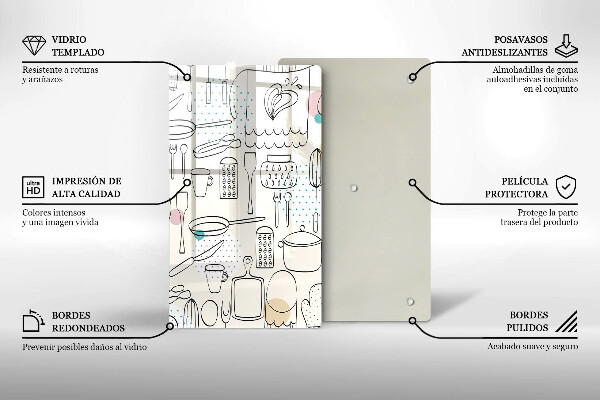 Üveg vágódeszka Konyhai kiegészítők