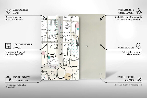 Üveg vágódeszka Konyhai kiegészítők