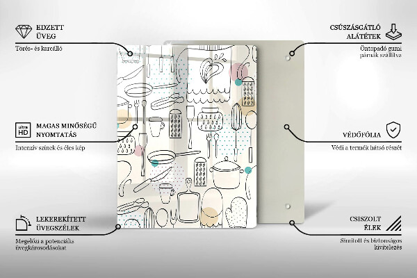 Üveg vágódeszka Konyhai kiegészítők