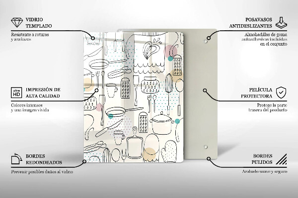 Üveg vágódeszka Konyhai kiegészítők