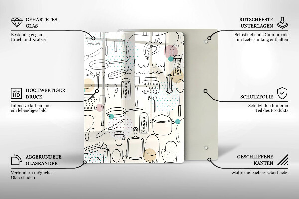 Üveg vágódeszka Konyhai kiegészítők