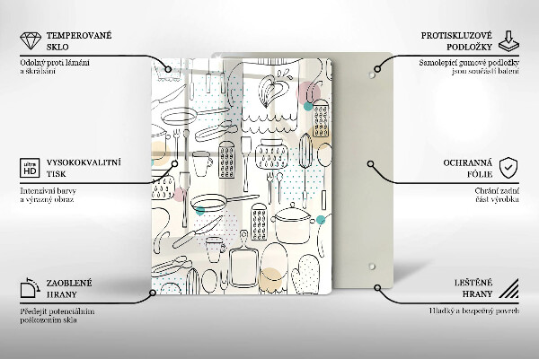 Üveg vágódeszka Konyhai kiegészítők