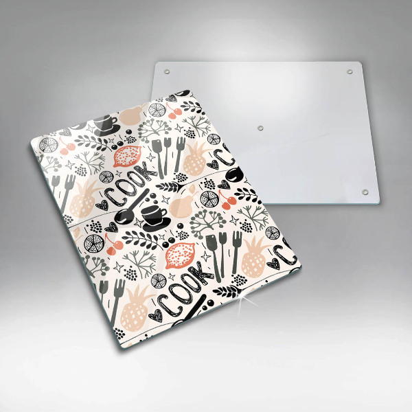 Üveg vágódeszka Rajzfilm konyhai motívum