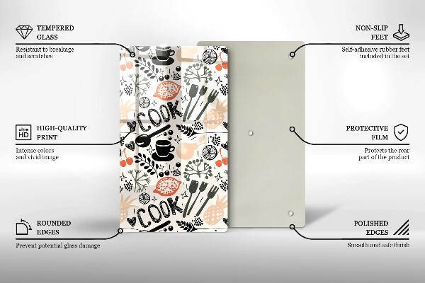 Üveg vágódeszka Rajzfilm konyhai motívum