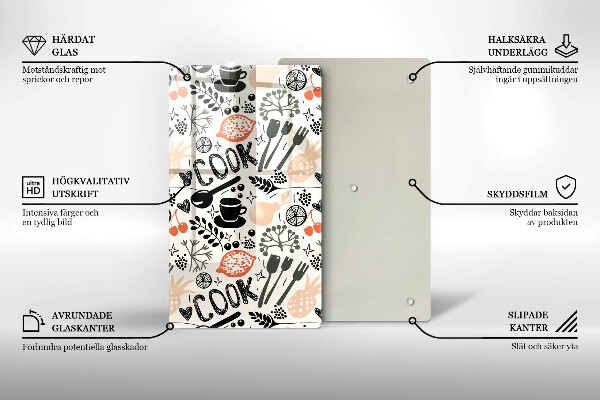 Üveg vágódeszka Rajzfilm konyhai motívum