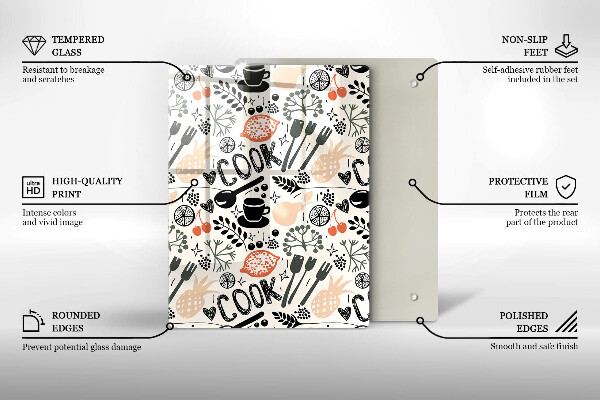 Üveg vágódeszka Rajzfilm konyhai motívum