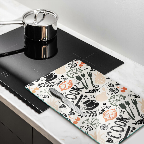 Üveg vágódeszka Rajzfilm konyhai motívum