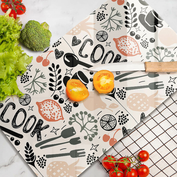 Üveg vágódeszka Rajzfilm konyhai motívum