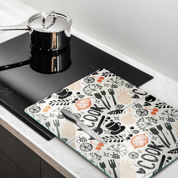 Üveg vágódeszka Rajzfilm konyhai motívum