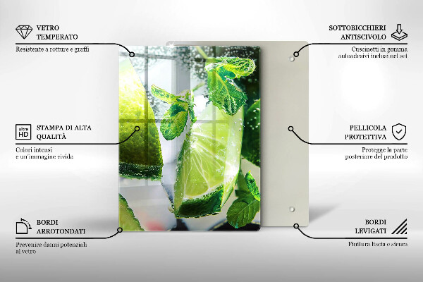 Üveg vágódeszka Víz mésszel és jéggel