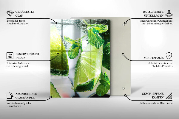 Üveg vágódeszka Víz mésszel és jéggel