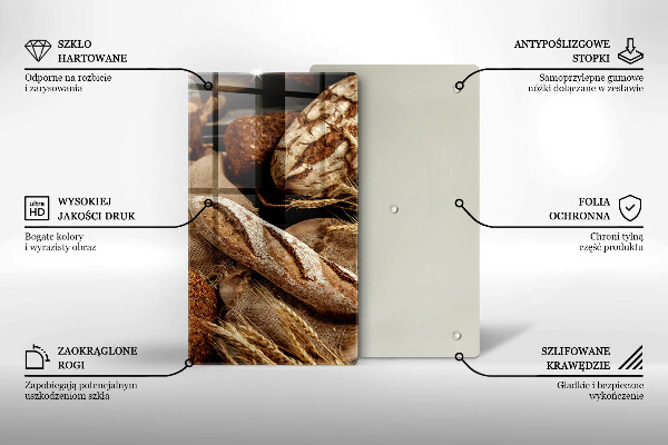 Üveg vágódeszka Kenyér kenyerek