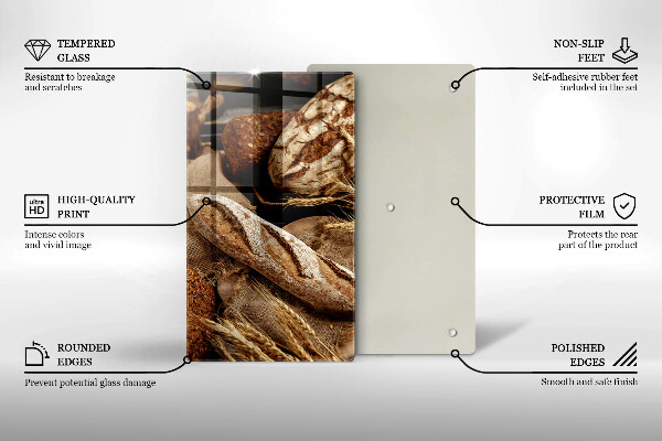 Üveg vágódeszka Kenyér kenyerek