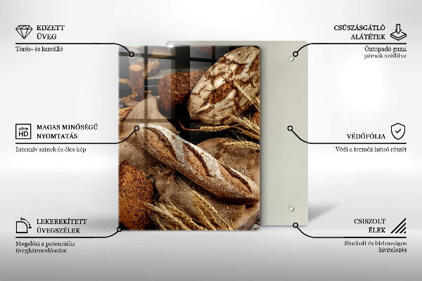 Üveg vágódeszka Kenyér kenyerek