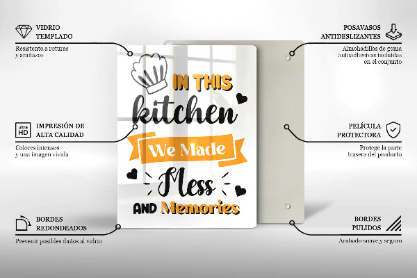 Üveg vágódeszka In this kitchen we made mess and memories