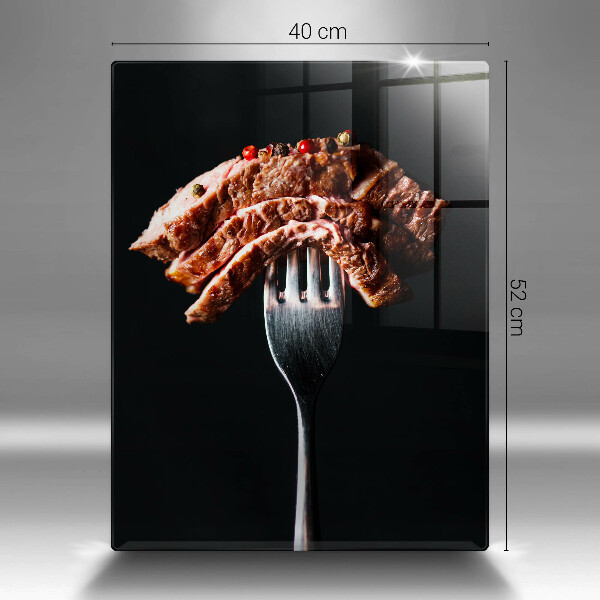 Üveg vágódeszka Hús villán