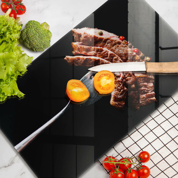 Üveg vágódeszka Hús villán
