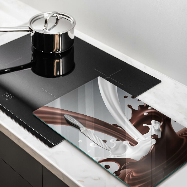 Üveg vágódeszka Tej és csokoládé